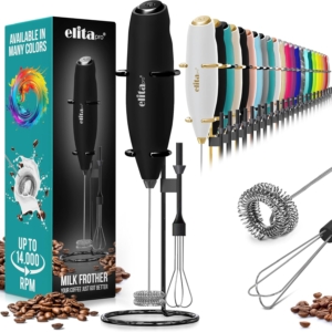 Best Budget Milk Frothers (2026): 7 Cheap Foam-Makers That Actually Work 4 ElitaPro double-whisk milk frother creating thick foam